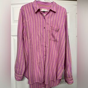 Universal Thread Pink and Gold Striped Long Sleeve Top